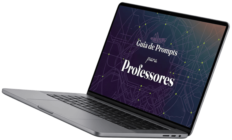 Mockup do Guia de Prompts para Professores